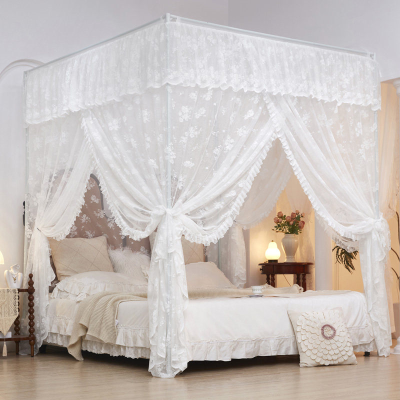 2026新款落地式蚊帐支架加粗加厚防尘顶三门开防蚊1.8m米穿杆床幔