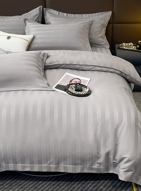 星级酒店民宿床上用品四件套加厚白色宾馆床单被套三件被褥一整套