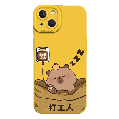 适用小米红米手机壳睡觉水豚