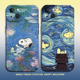 油画snoopy手机壳适用苹果16艺术iphone15promax名画14plus梵高13mini星空12莫奈11史努比8p卡通7周边xs
