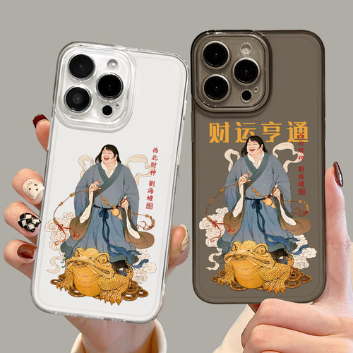 适用一加iqoo手机壳财神刘海蟾