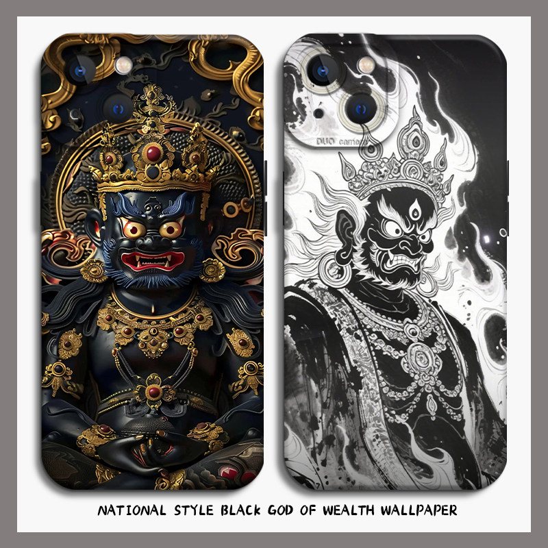 黑财神手机壳招财新款