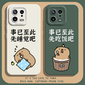 事已至此先吃饭吧手机壳适用小米17promax卡皮巴拉15ultra水豚14趣味13可爱12红米k80k70k60k5040k90男note11
