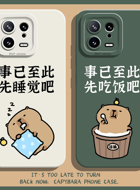 事已至此先吃饭吧手机壳适用小米17promax卡皮巴拉15ultra水豚14趣味13可爱12红米k80k70k60k5040k90男note11