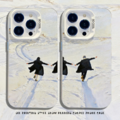 适用华为mate80promax手机壳pura70pro雪地浪漫情侣nova15新款 p60小众50高级感40一对30创意14