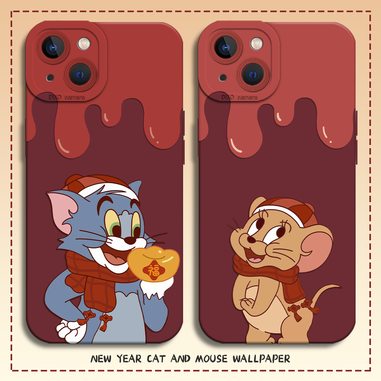 适用一加iqoo手机壳猫和老鼠