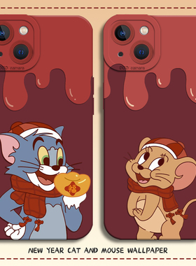适用一加ace6手机壳iqoo15猫和老鼠1+13红色12pro情侣neo11新年10马年9/8男7se女5至尊版3/2/s/r/t/oppo/vivo