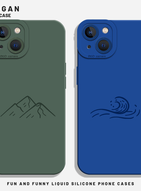 适用苹果17手机壳iphone16promax山川海洋15plus简约14pro新款13mini小众12高级感11情侣8p蓝色7绿色xs套xr/x