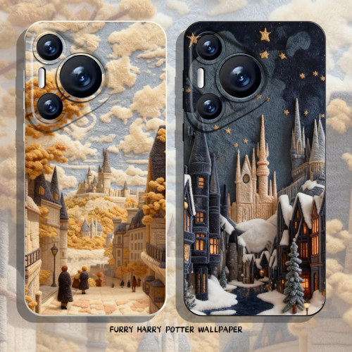 适用华为手机壳毛绒哈利波特