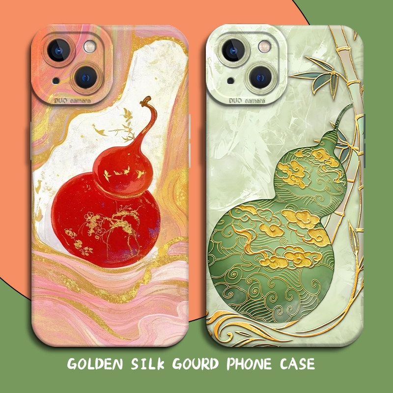 金丝福禄手机壳适用苹果16葫芦iphone15promax新中式