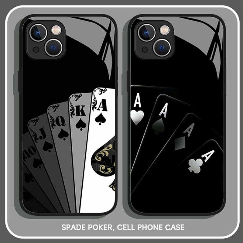 扑克牌手机壳玻璃高级感