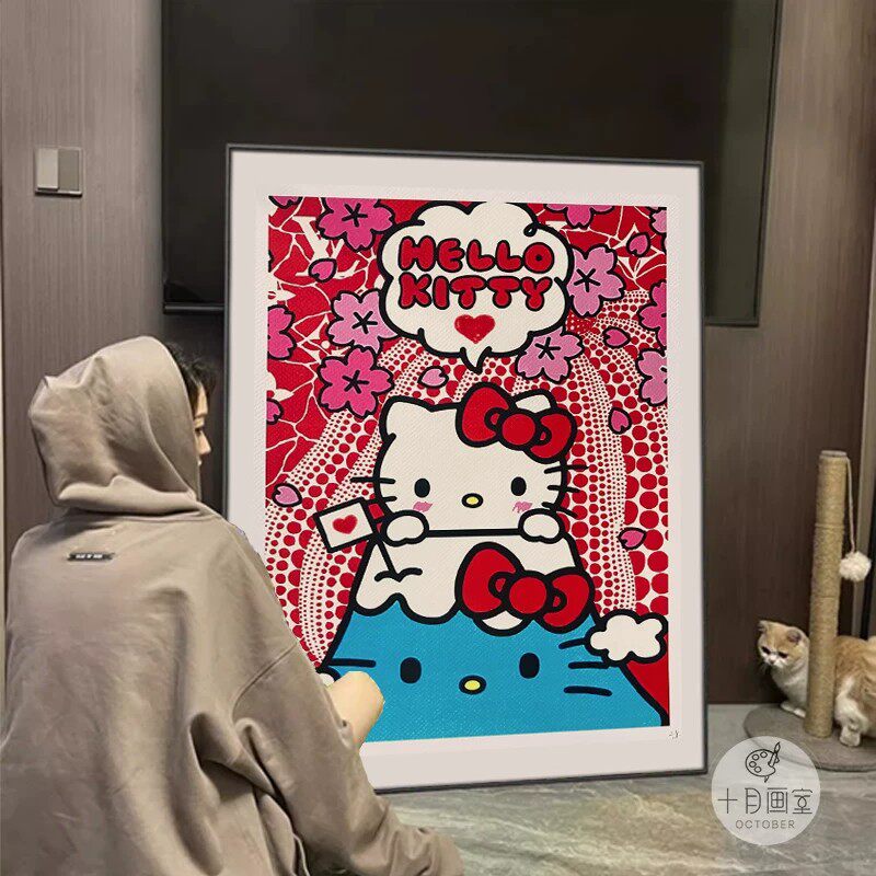hellokitty凯蒂猫壁画现代装饰画