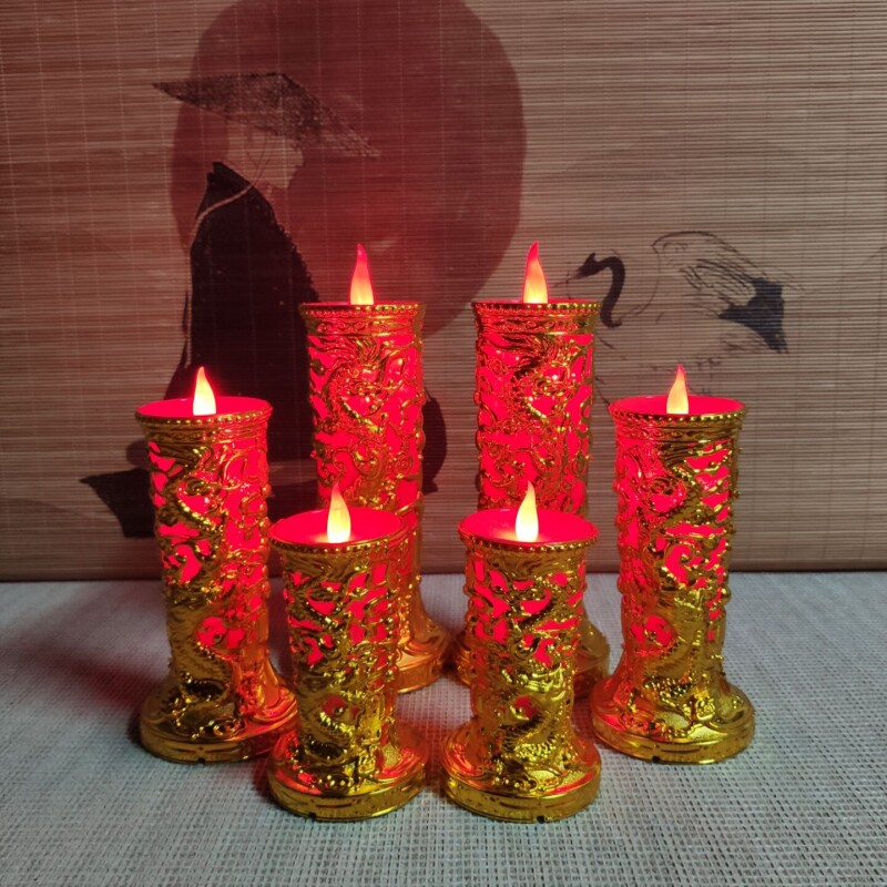 仿真蜡烛发财灯供奉关公财神烛台