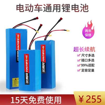 滑板车电池24V36V适配折叠阿尔郎希洛普电动车锂电池48V电瓶定制