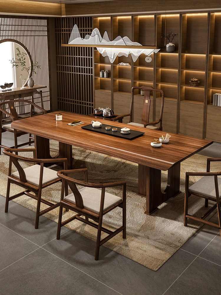 茶台茶桌实木喝茶桌椅组合新中式办公室茶几客厅家用2025新款高端