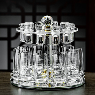 轻奢水晶白酒杯套装分酒器高档家用精致高级感一口子弹小酒杯商用