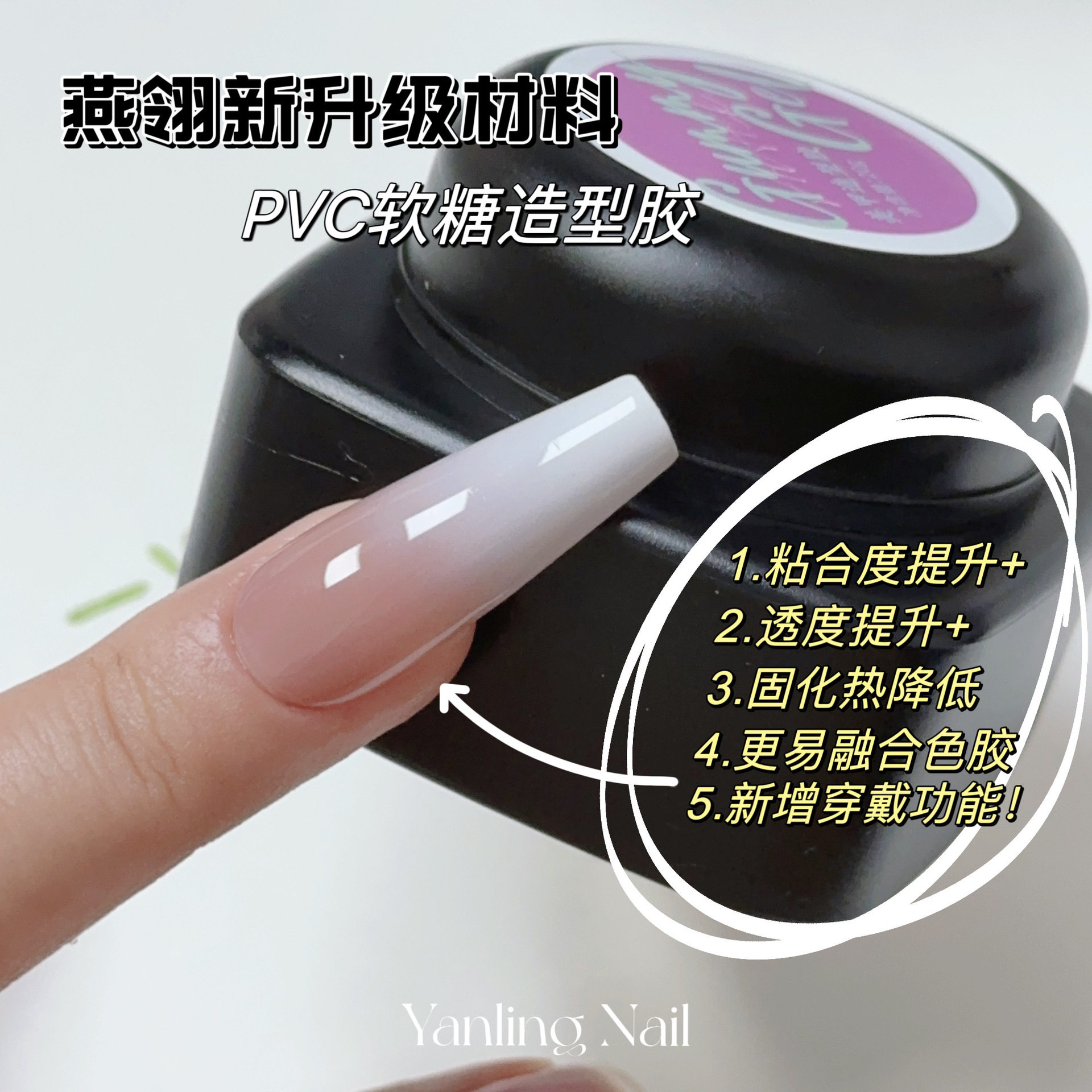 燕翎甲油胶PVC软糖胶透明造型胶图片