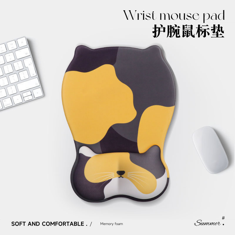 可爱猫咪鼠标垫护腕男女生办公