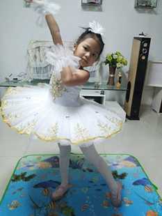 儿童芭蕾舞裙演出服蓬蓬裙吊带白色小天鹅tuttu裙女童天鹅湖 新款