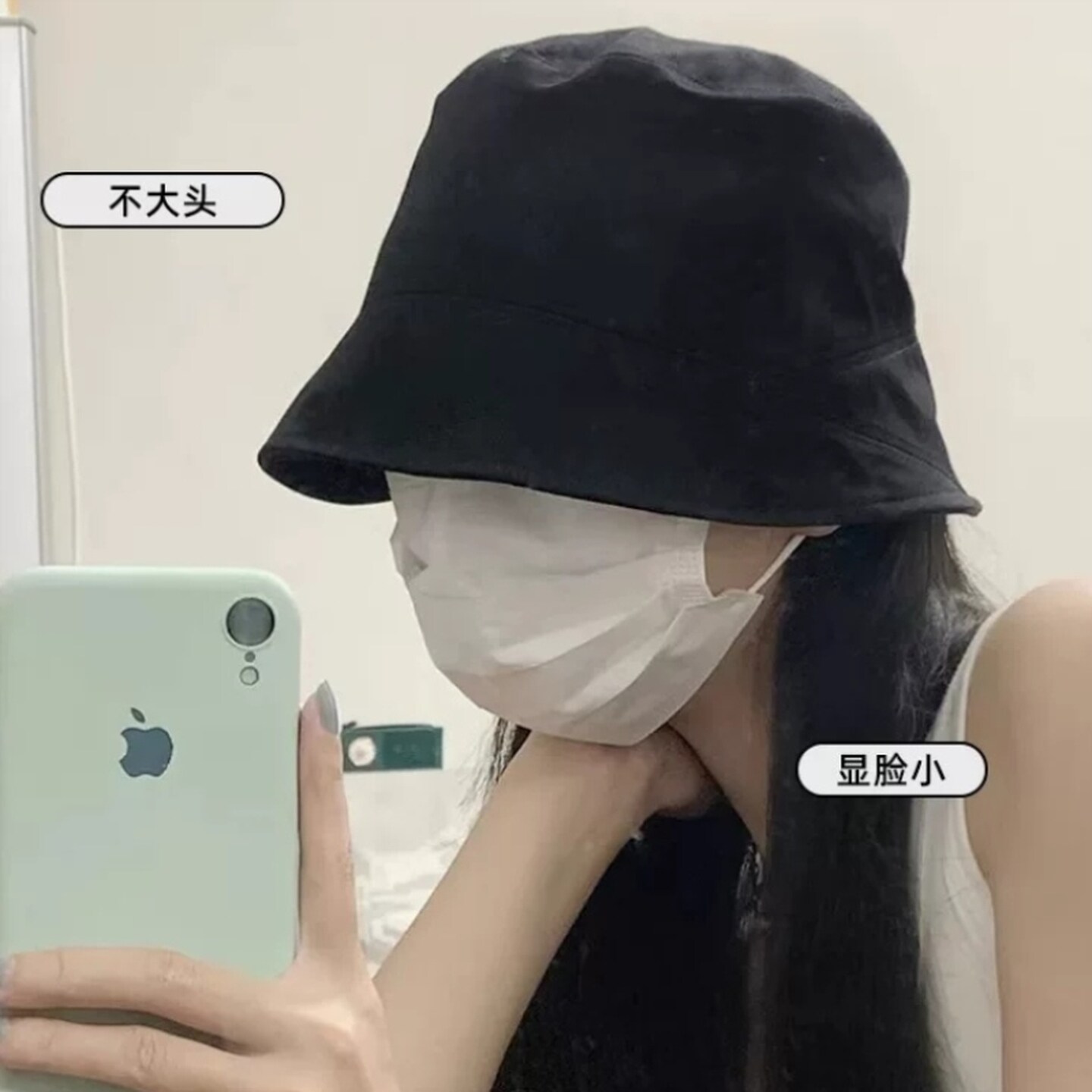 素颜遮脸渔夫帽大头围水桶早八防晒遮阳户外大码帽子方圆脸爬山潮