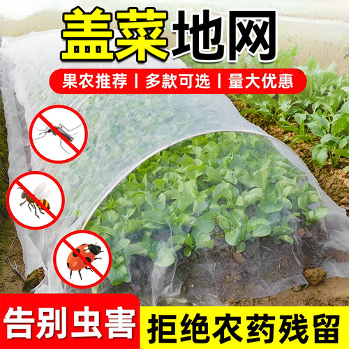 盖菜地网农用种植小青菜防虫网透气遮阳大棚蔬菜专用防护网白纱网