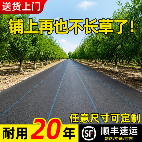新型除草防草布抗老化果园果树遮草盖草布透气保湿园艺黑地布地钉