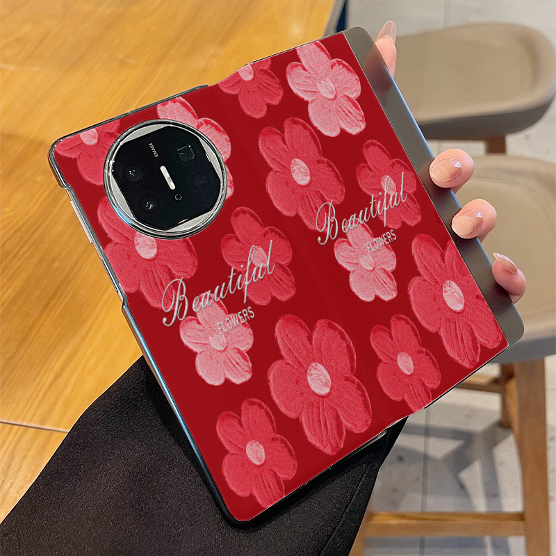 红色花朵适用于华为matex5手机壳