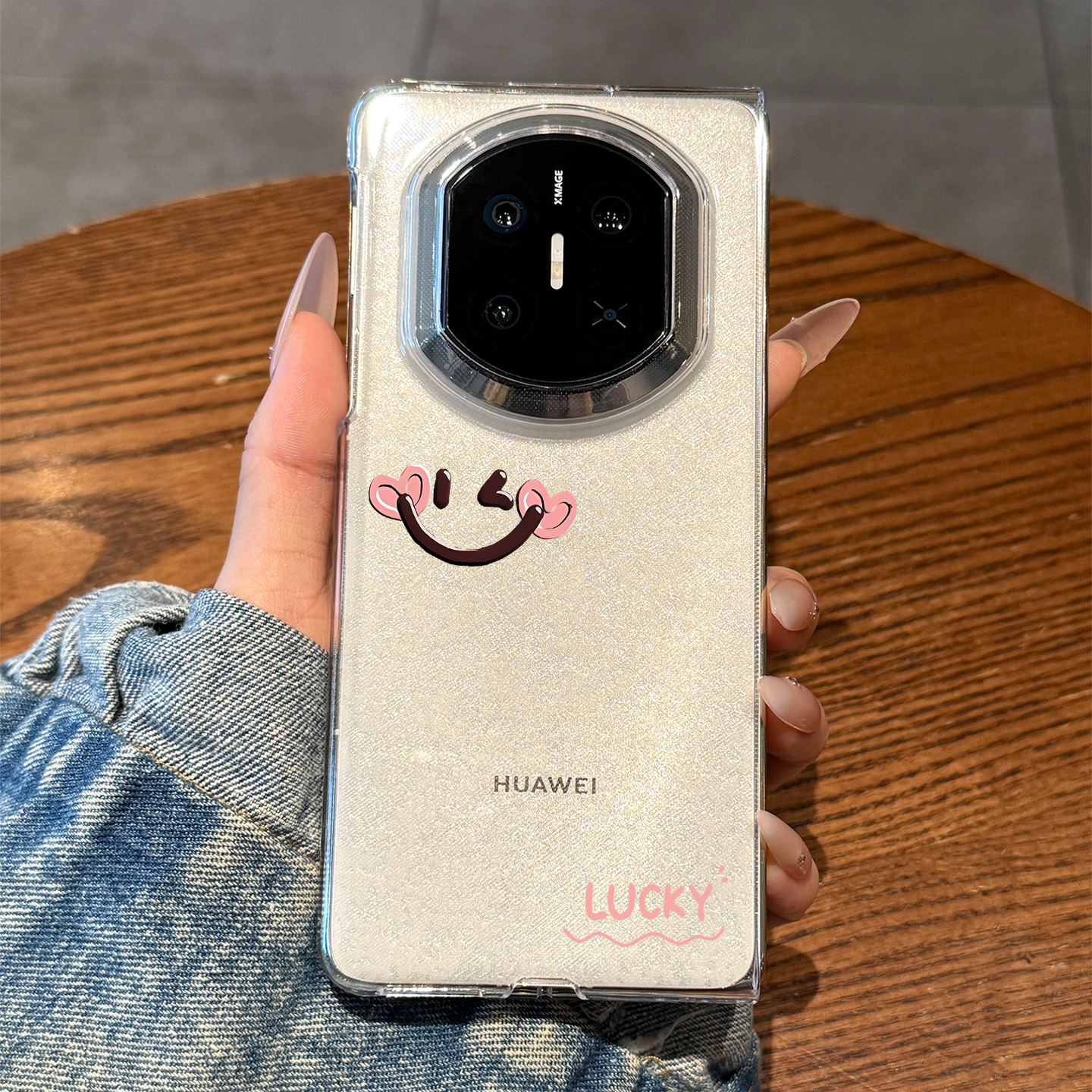 适用华为matex7爱心油画笑脸外壳