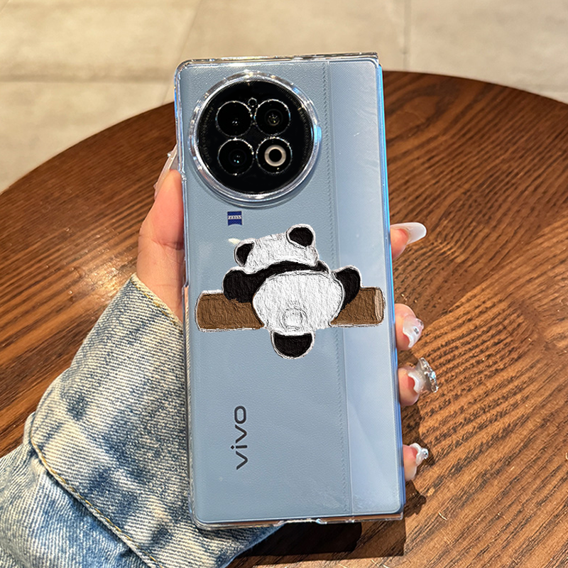 vivoxfold爬树熊猫透明手机壳