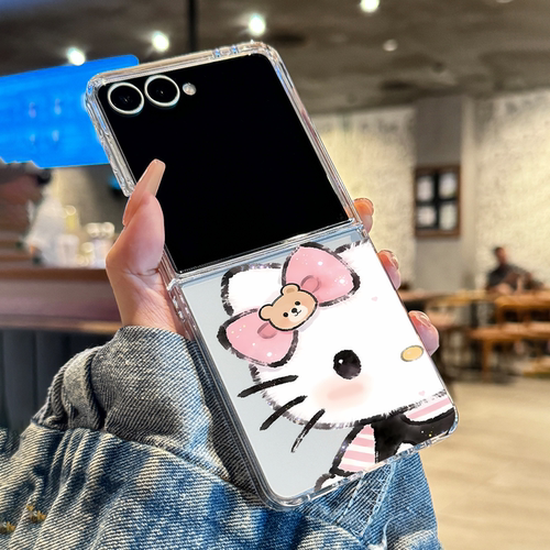 适用三星zflip8小熊可爱猫咪外壳