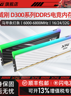 威刚XPG D300G DDR5内存条RGB灯条16/24/32G台式电脑AMD EXPO超频