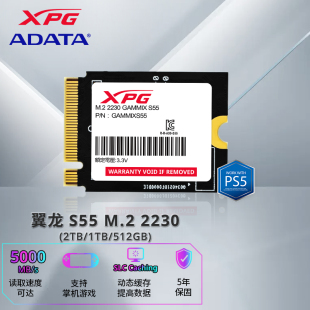 威刚XPG翼龙S55 SSD固态硬盘2230迷你笔记本台式电脑游戏掌机扩容