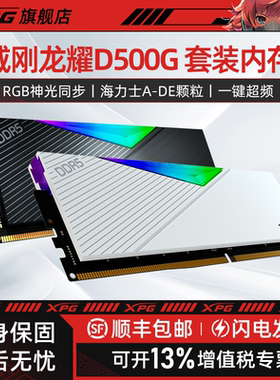 威刚XPG 龙耀D500G DDR5内存条16/32/64/96G台式电脑RGB套装灯条