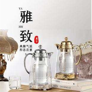 北欧欧式大容量玻璃瓶胆冷水壶夏耐高温凉白开果汁茶壶凉水壶