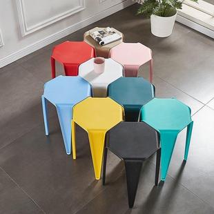 斯堪的纳维亚塑料凳家用加厚塑料现代简单高凳凳,餐桌凳,堆叠椅
