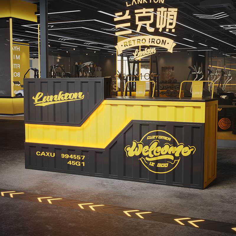工业风吧台收银柜台集装箱铁艺商用酒吧KTV健身房舞蹈室咖啡厅前