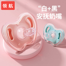 婴儿安抚奶嘴仿真0-3到6个月一岁以上扁头宝宝日夜一体式超软硅胶