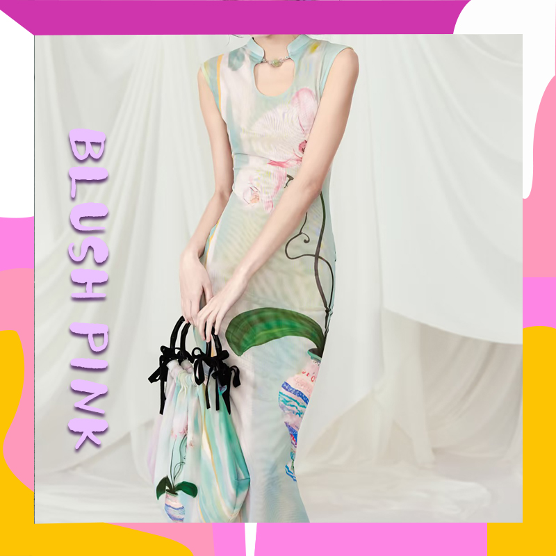 BlushPink|轻国风穿搭修身连衣裙