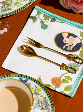 布兰兔繁花秘境餐巾纸餐垫纸巾一次性西餐餐巾家用餐厅仪式感家居