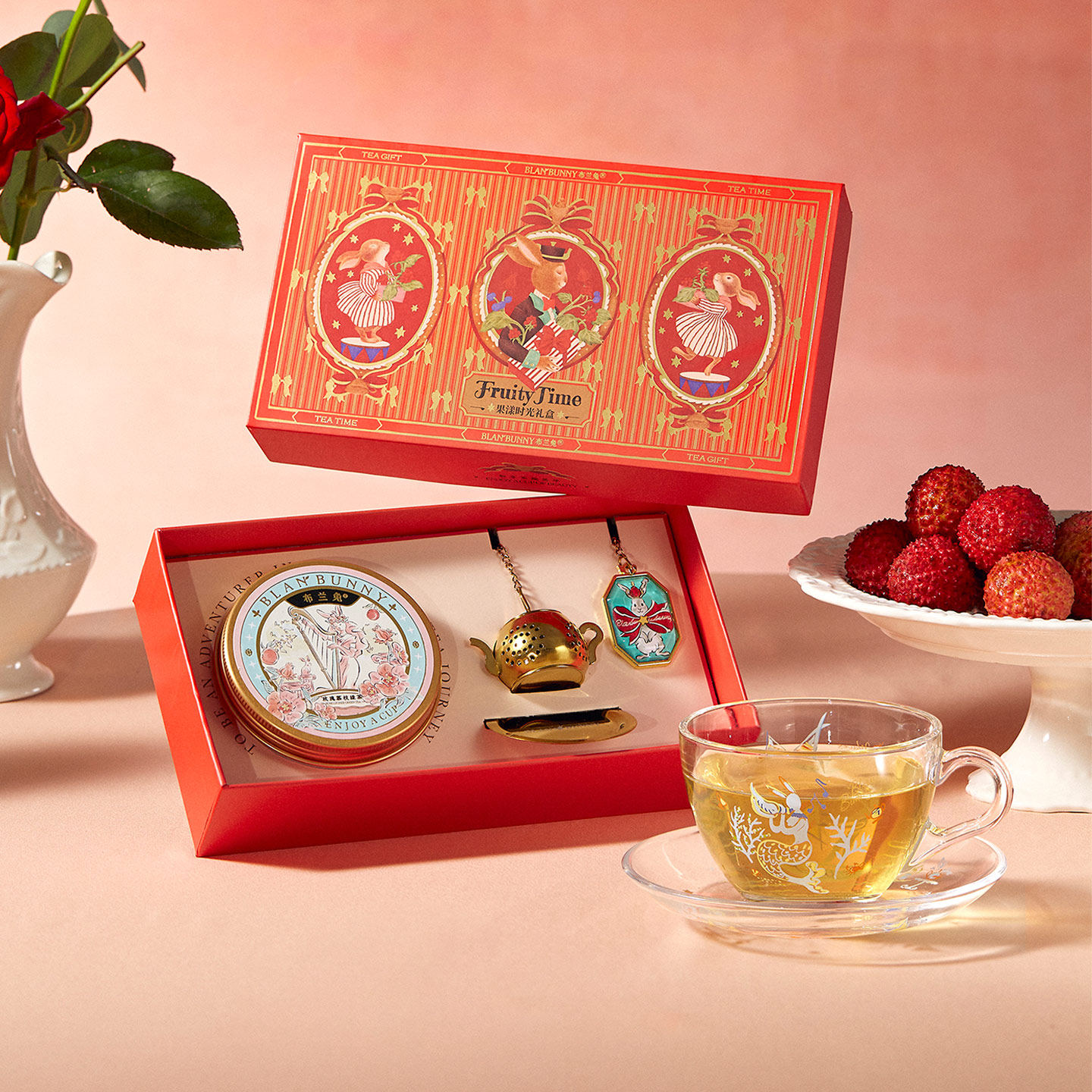 布兰兔果漾时光水果花果茶年货组合礼盒玫瑰绿茶组装礼盒新年礼物,茶,组合型花茶,淘宝优惠券,粉丝福利购,淘宝优惠卷