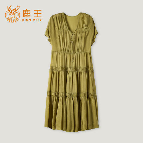 鹿王凉感铜氨丝显瘦连衣裙