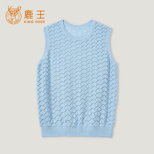 鹿王桑蚕丝透气镂空针织背心女