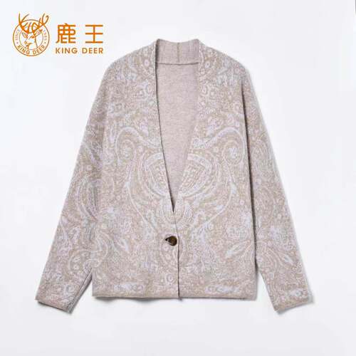 King Deer/鹿王秋冬新款女式外套羊绒衫L805843