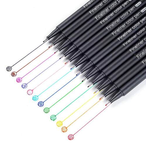 12 PCS Fineliner marker pen Manga color pen for lettering 0.