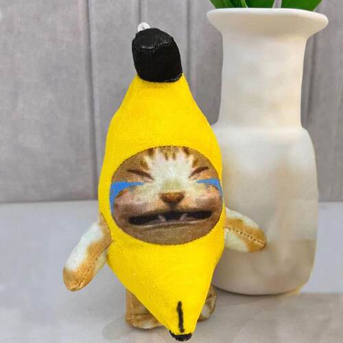 Banana Kitty Meme Plush Keychain Stuffed Toys With sound香蕉