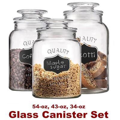 Glass Canister Apothecary Food Storage Jars Containers