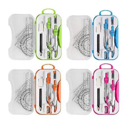 Math Geometry Kit Protractor Compass Set Triangle Ruler