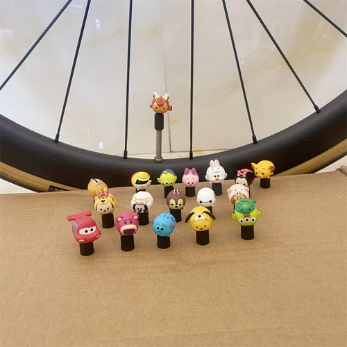 摩托山地公路汽车盖装饰自行车迪士尼气门芯帽嘴车儿童玩偶自行车