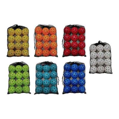 12 Pieces Pickleball Balls with 40 Small Precisely Drilled