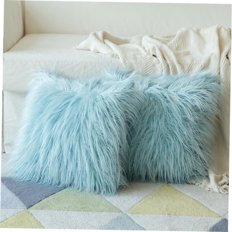 Ins plush pillowcase net red faux fur cushion cover 毛绒抱枕